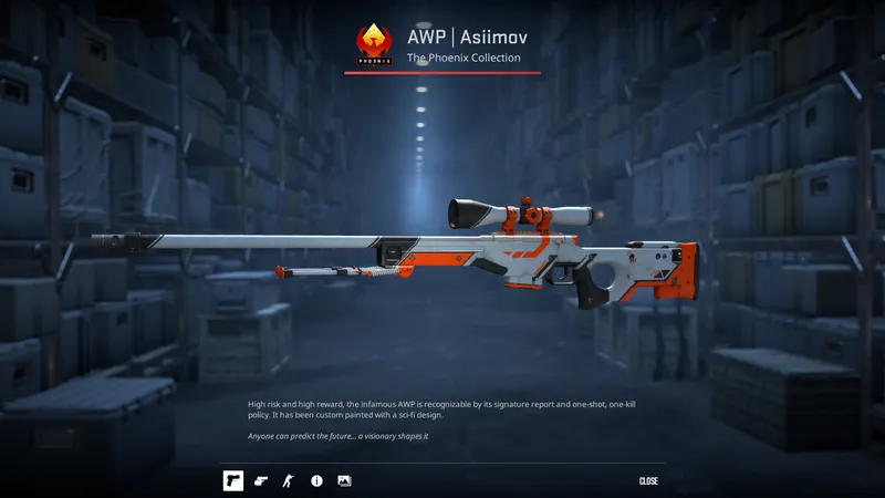 AWP Asiimov CS2 skin showcase