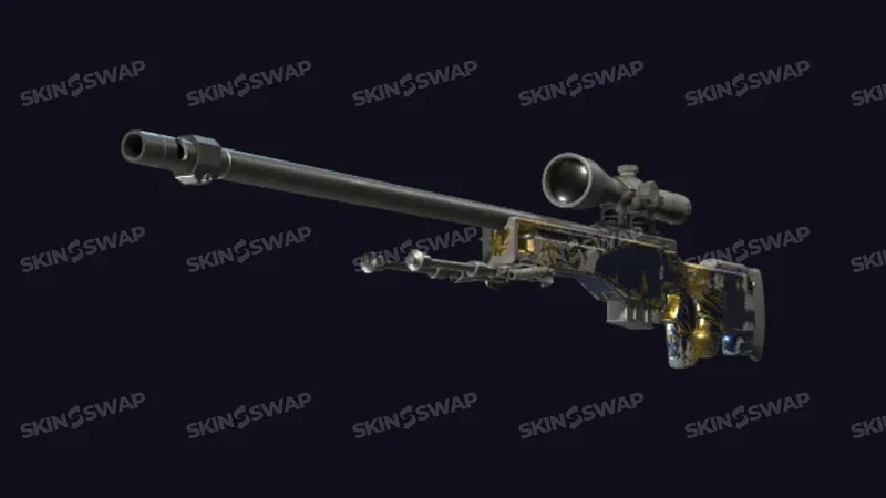 AWP Man-o'-war navy and gold skin design