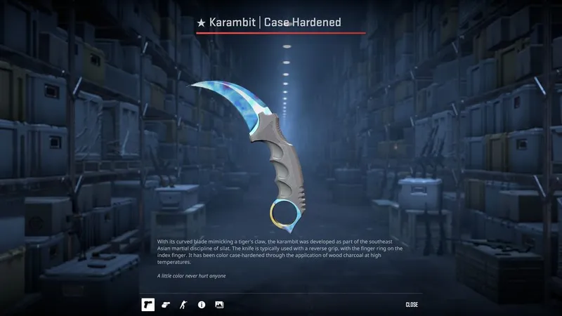 Karambit Case Hardened pattern 387 Blue Gem