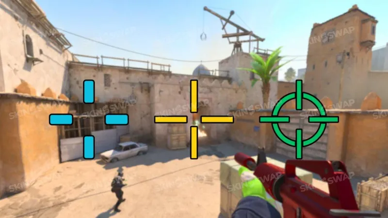 Different shapes and colors of crosshairs