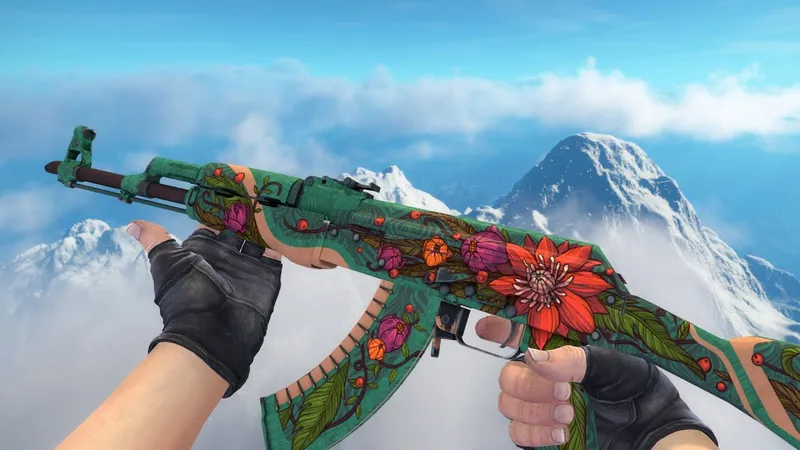 AK-47 Wild Lotus floral pattern skin showcase