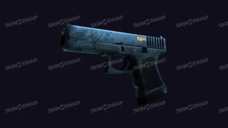 Glock-18 Off World sci-fi blue silver design