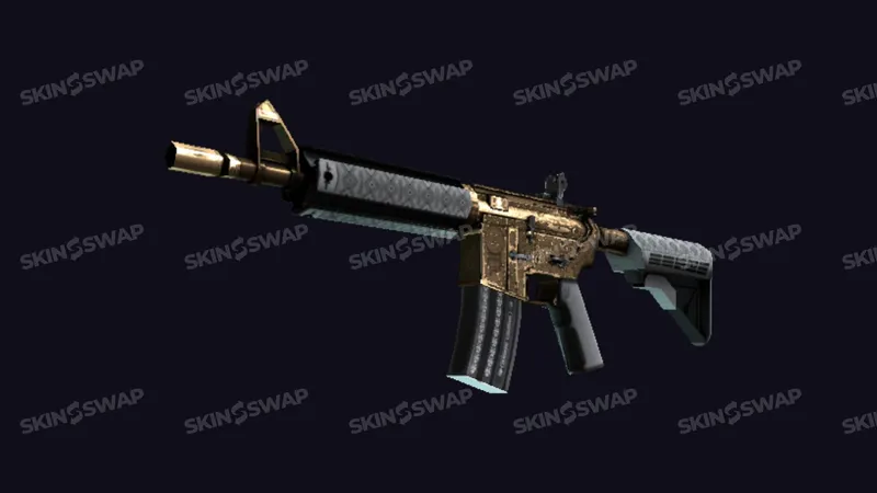 M4A4 Royal Paladin medieval armor silver gold trim
