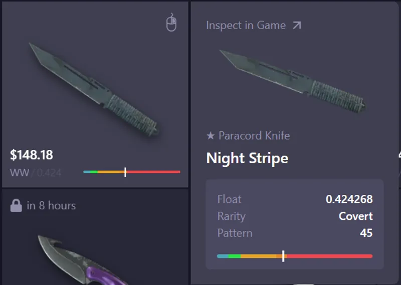 Navaja Knife Ultraviolet purple blade showcase