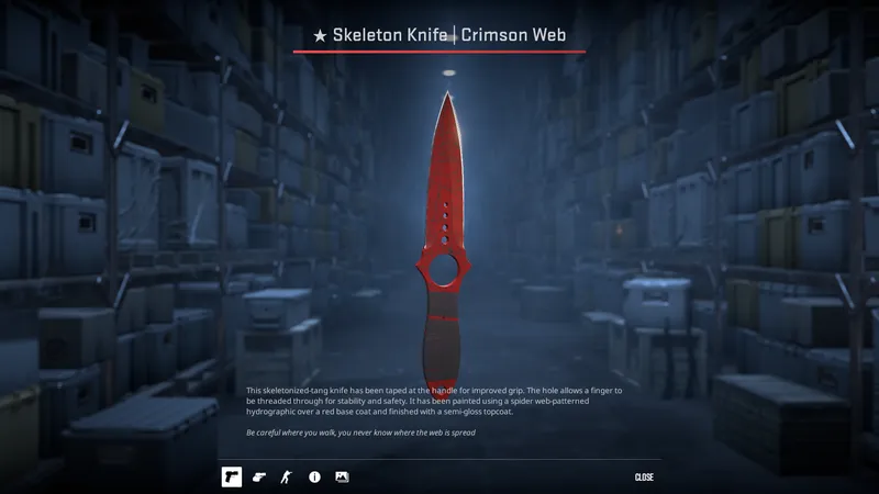 StatTrak Skeleton Knife Crimson Web