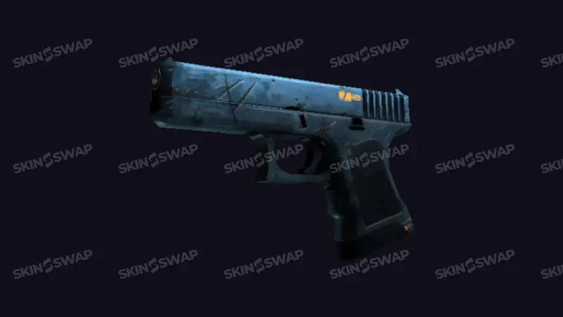 Glock-18 Off World sci-fi blue silver design