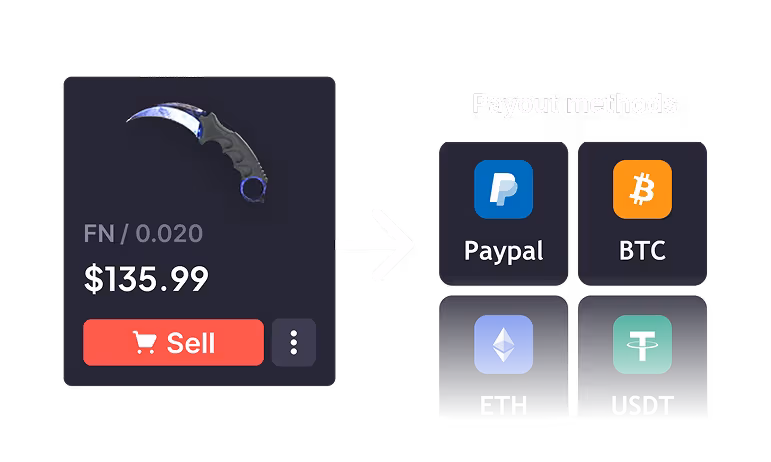 Trade CS2 skins for cash on SkinSwap